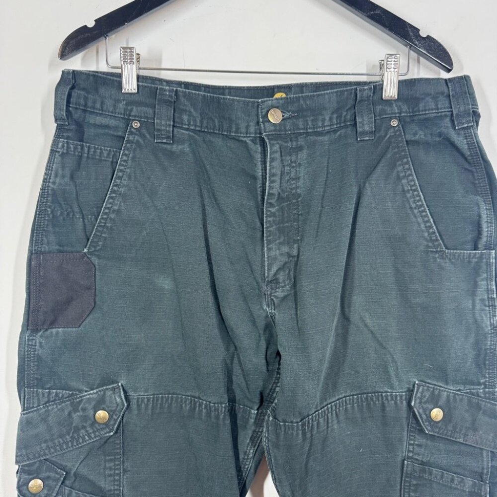 Carhartt Rip Stop Cargo Work Pants Size 38x30 Worn Trashed Utility Cotton - Picture 3 of 15